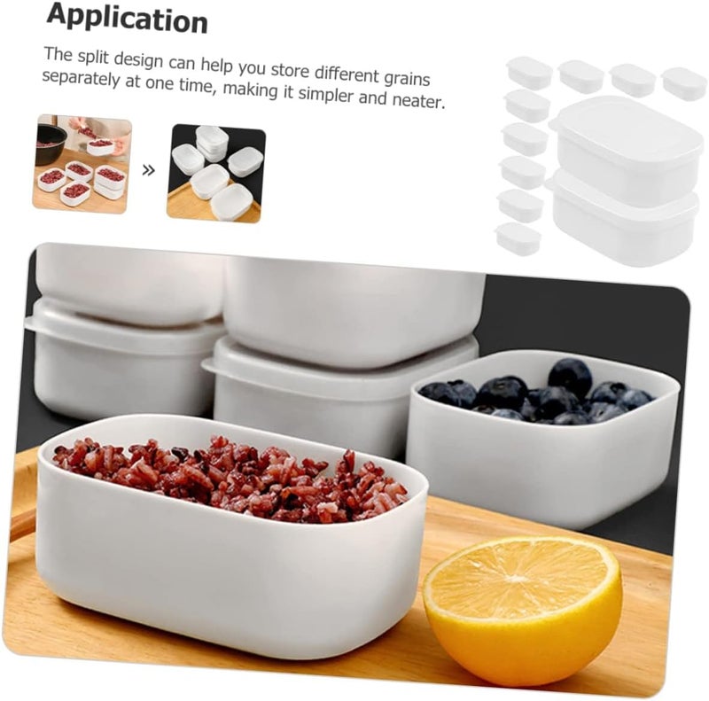 Bukela 10Pcs Packing crisper plastic containers with lids stackable produce storage freezer fresh keeper food containers household food container pp brown rice Micro-wave oven - Image 2